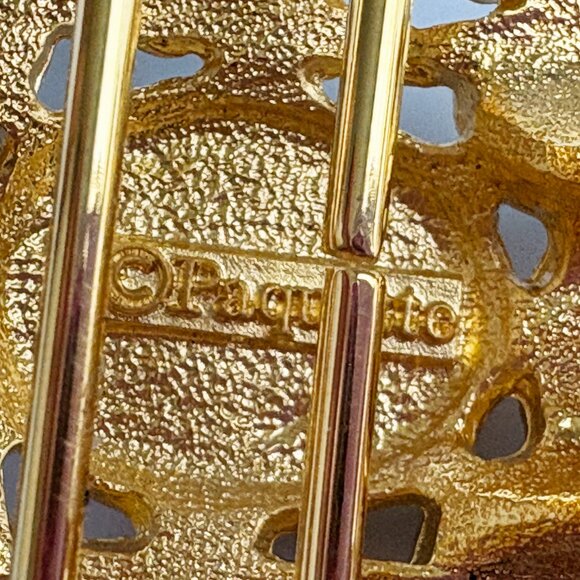 Vintage Paquette Belt Buckle with Cabochons + White Gay Boyer Belt Strap - Picture 12 of 12